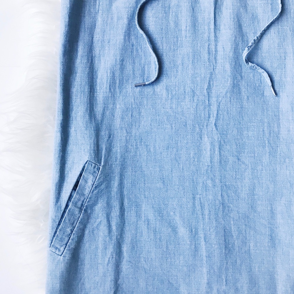 Madewell Chambray Lace-up Shift Dress - Picture 6 of 8